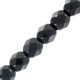 Czech Fire polished faceted glass beads 3mm Jet